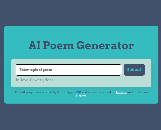 AI poem preview